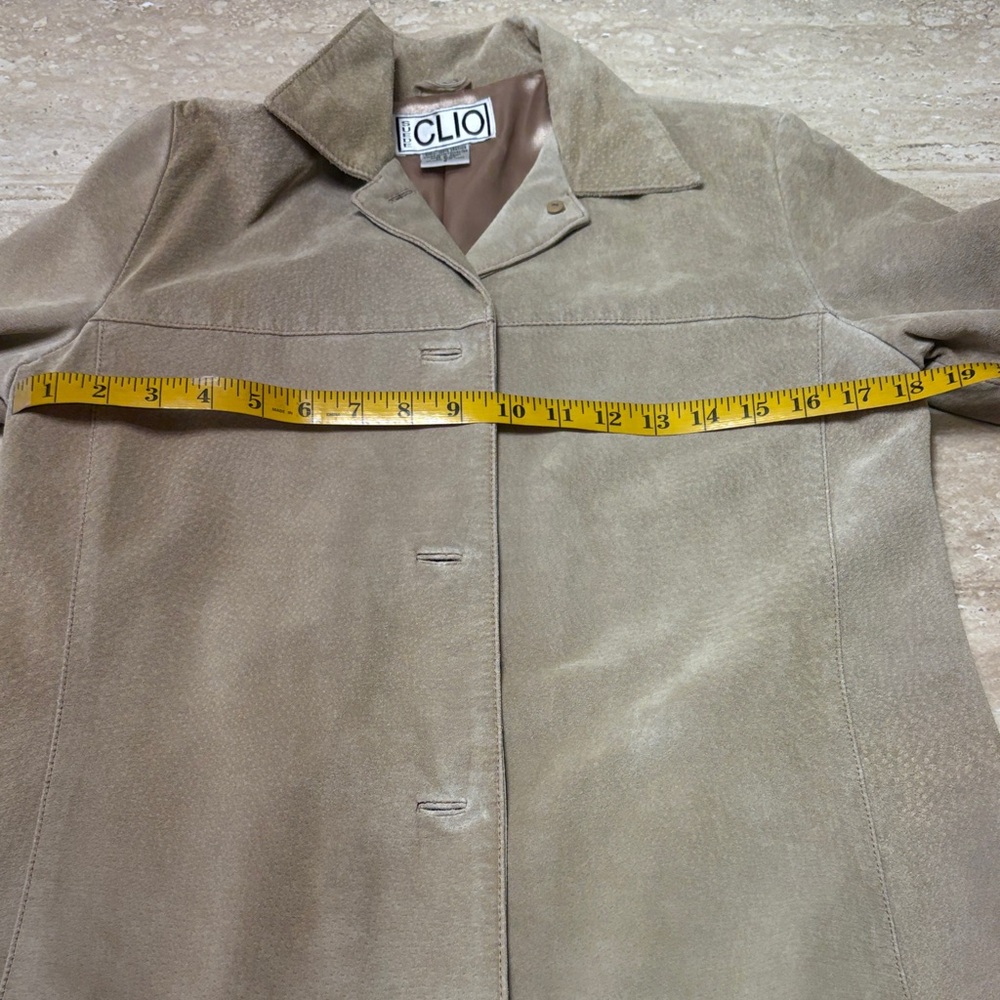 Genuine Suede Vintage Clio Women's Beige Blazer-Excellent Condition - Picture 9 of 10